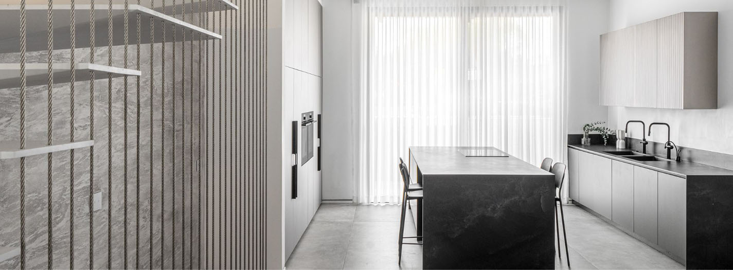 מטבח מטאלי שחור